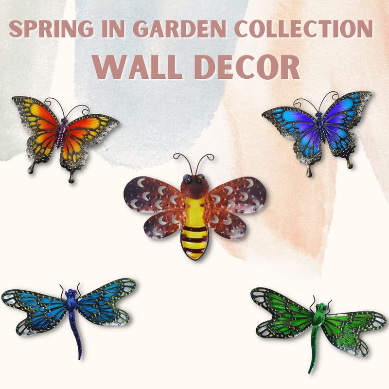 Comfy Hour Travel on Wings Collection 12" Metal Art Butterfly Wall Decor, Orange - Image 4